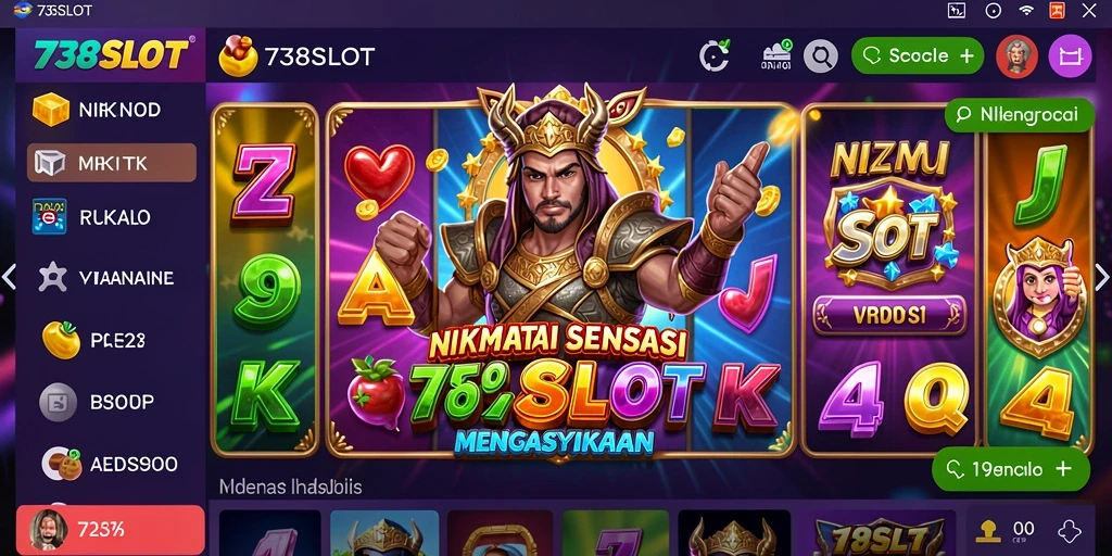Tampilan gameplay menarik dari 738SLOT yang menampilkan slot yang berbeda.