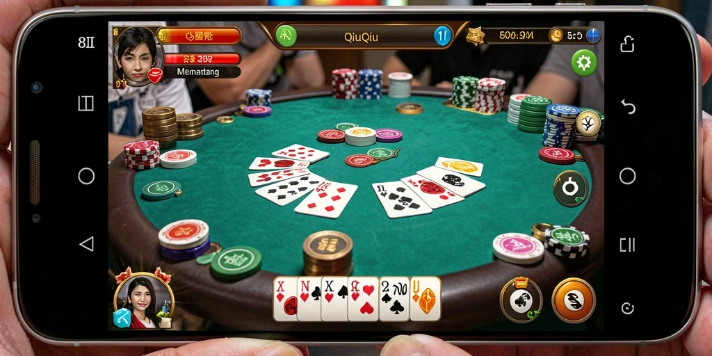 Tampilan gameplay seru dalam permainan QiuQiu 8II.