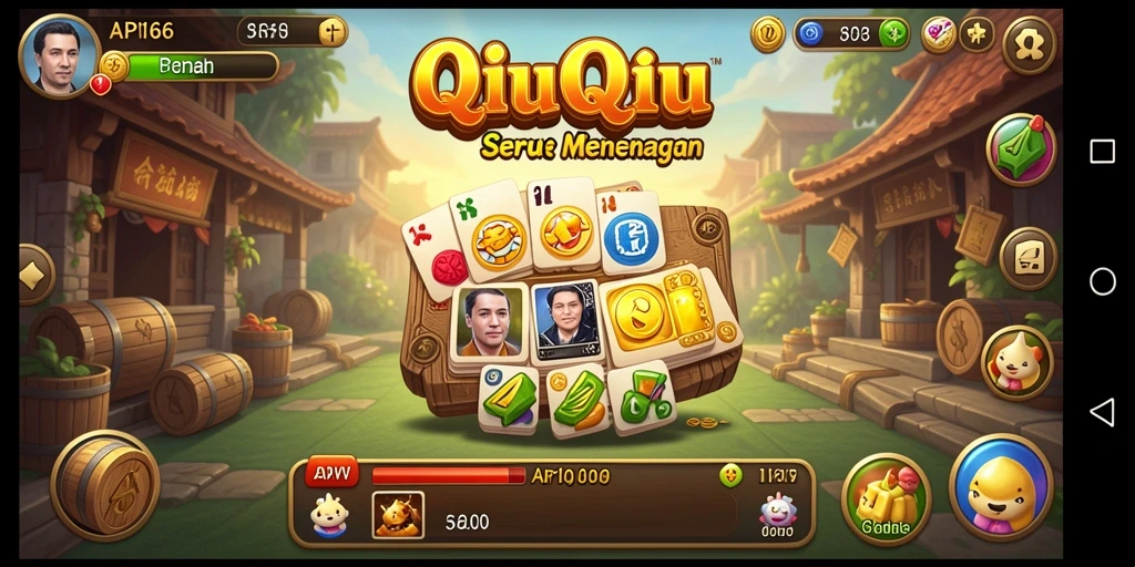Screenshot gameplay API66 menunjukkan suasana kompetitif QiuQiu yang mendebarkan.