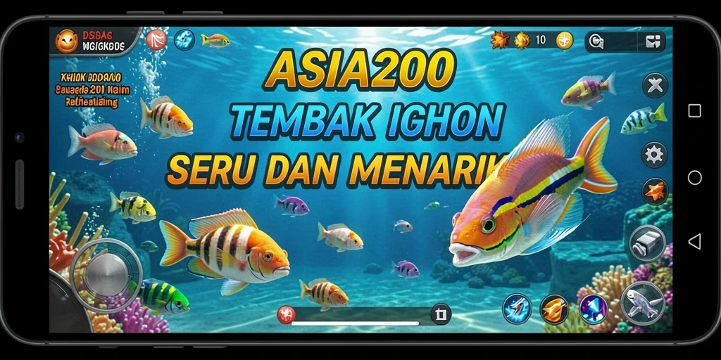 Screenshot gameplay ASIA200 menampilkan suasana menembak ikan yang seru.