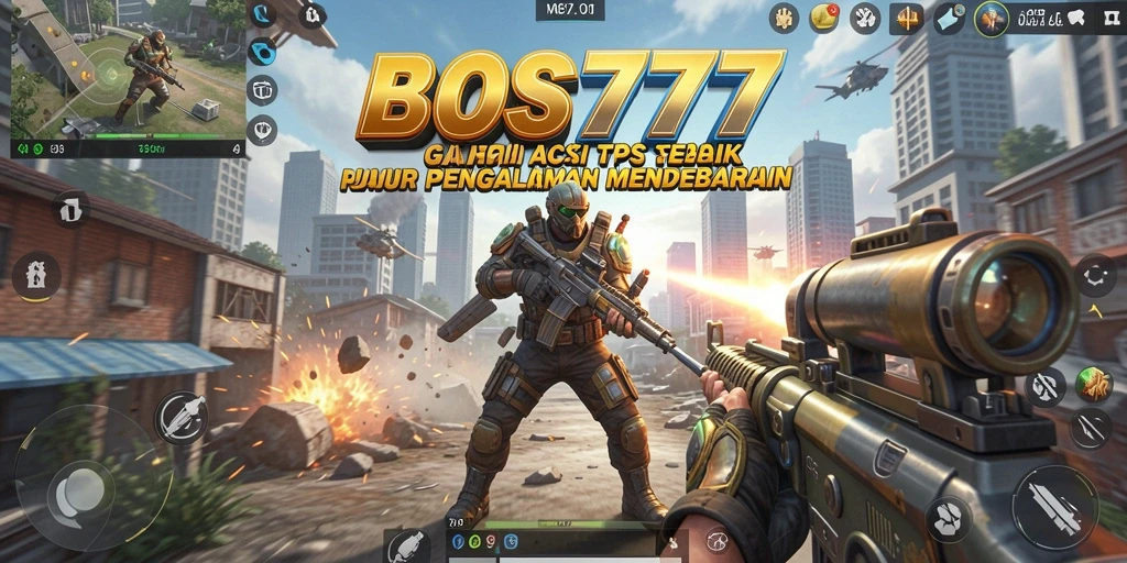 Tampilan gameplay mendebarkan dari BOS777 yang penuh aksi TPS.