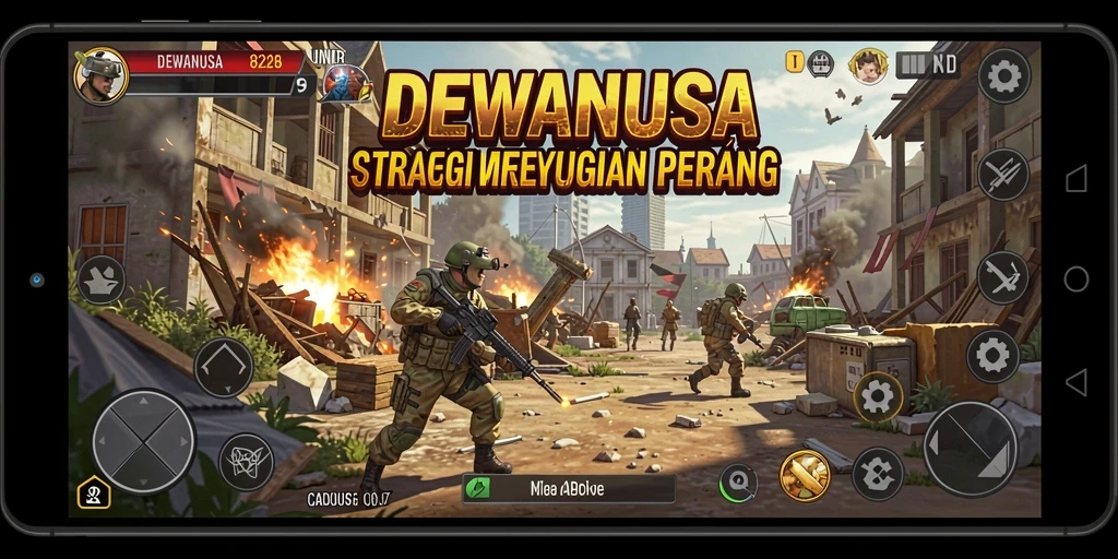 Tangkapan layar gameplay DEWANUSA dengan aksi strategi yang intens.
