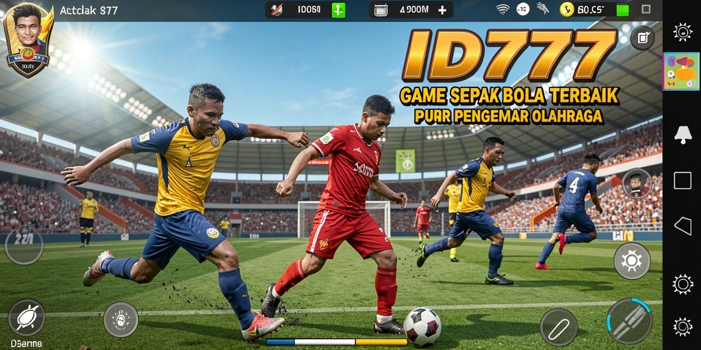 Tangkapan layar ID777 menampilkan pertandingan sepak bola yang mendebarkan.