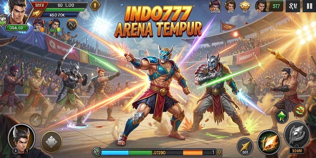 Tangkapan layar gameplay INDO777 menampilkan aksi pertarungan yang mendebarkan.