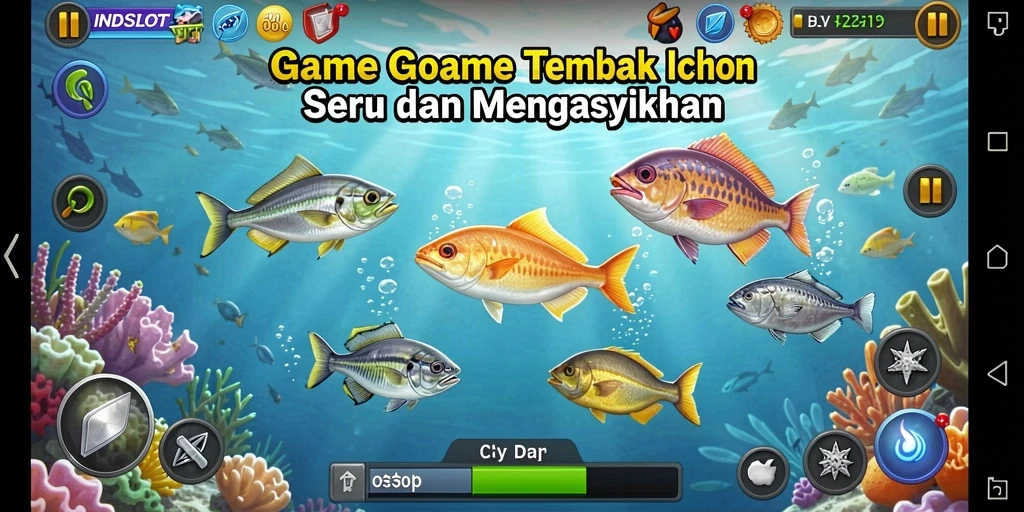 Tangkapan layar INDSLOT menampilkan gameplay Tembak Ikan seru dan interaktif.