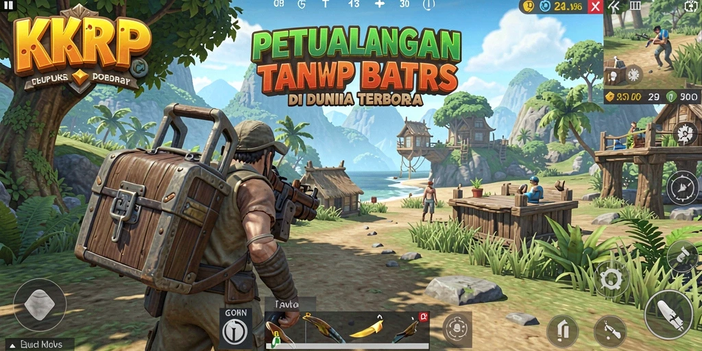 Screenshot menampilkan pemain yang menjelajahi dunia terbuka KKRP.