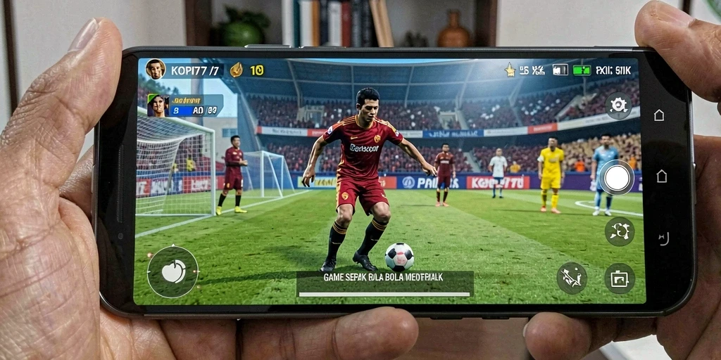 Screenshot gameplay KOPI77 menampilkan aksi seru dalam pertandingan sepak bola.