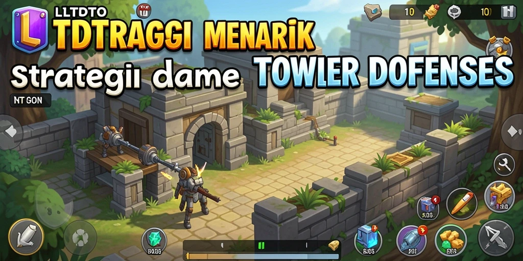 Screenshot LTDTOTO menampilkan aksi menara yang menakjubkan dalam Tower Defense.