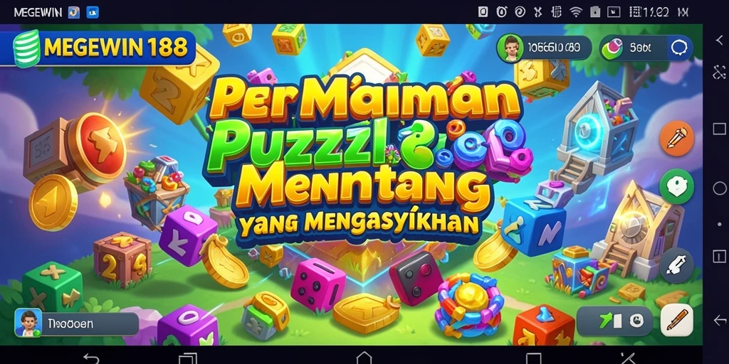 Tampilan permainan <strong>MEGEWIN188</strong> yang penuh warna dan menarik saat menyelesaikan teka-teki.