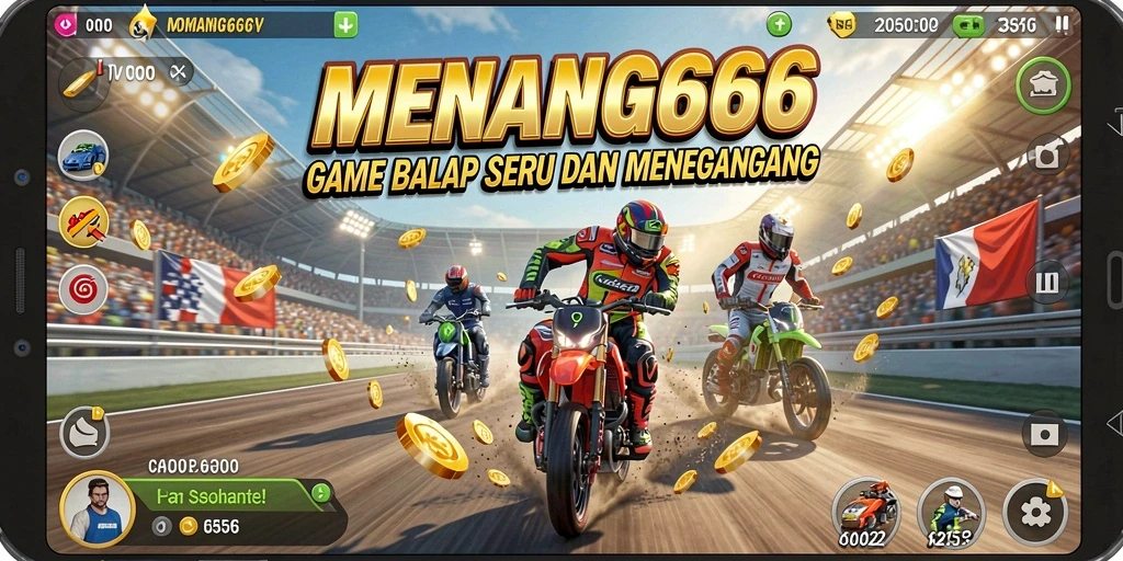 Tampilan gameplay MENANG666 yang mendebarkan dengan mobil balap.