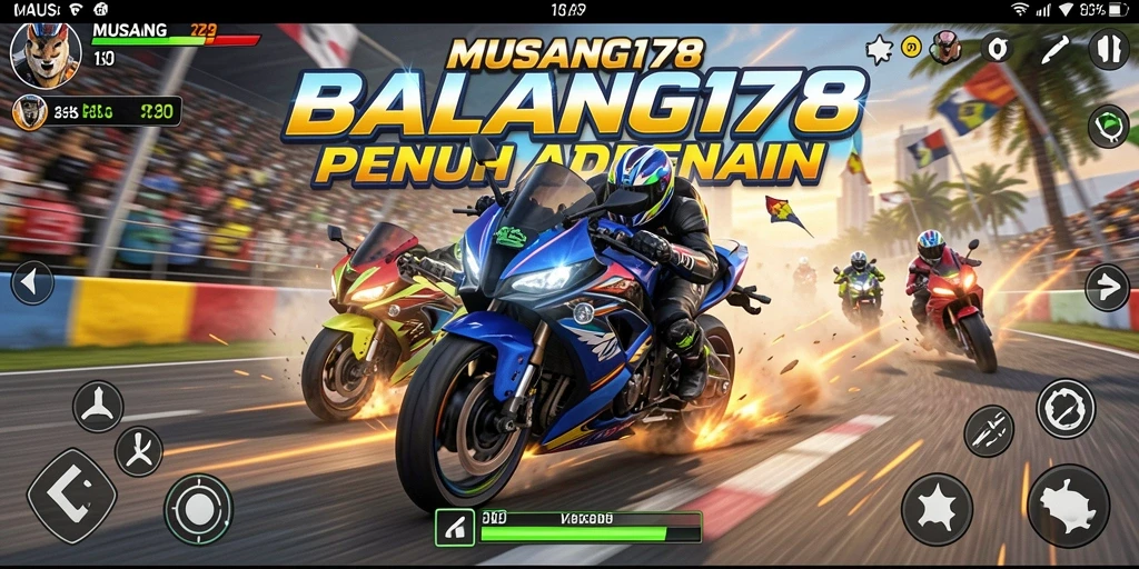 Gameplay balapan motor yang seru dan kompetitif di MUSANG178.
