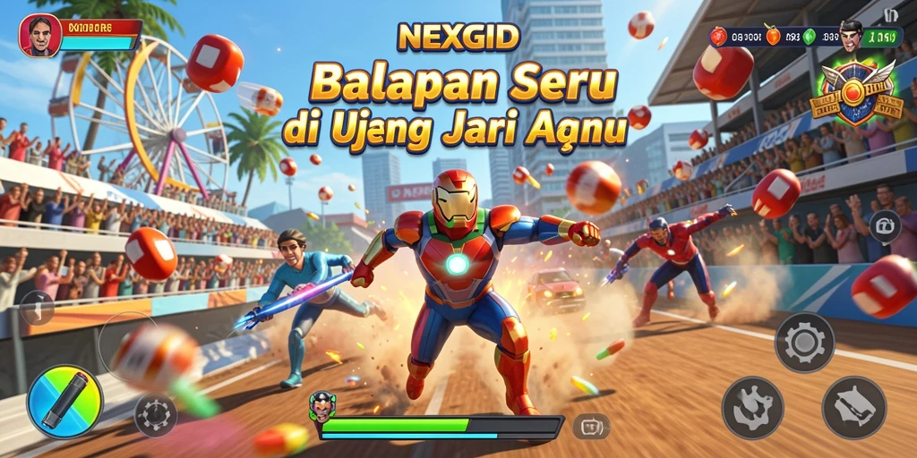 Screenshot menunjukkan aksi balapan intens di NEXGID.