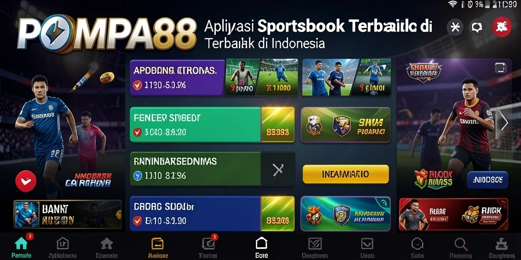 Screenshot utama POMPA88 menunjukkan tampilan antarmuka yang menarik dan interaktif.