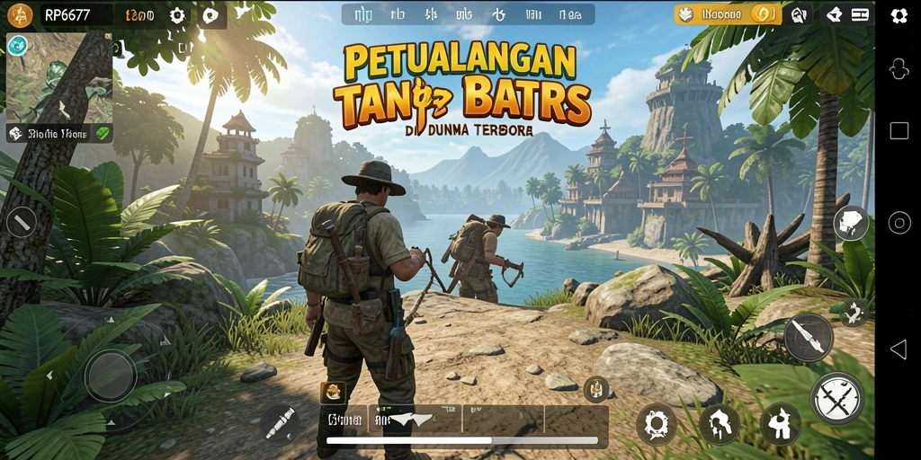 Tampilan grafis menakjubkan dari gameplay RP6677 yang terbuka.