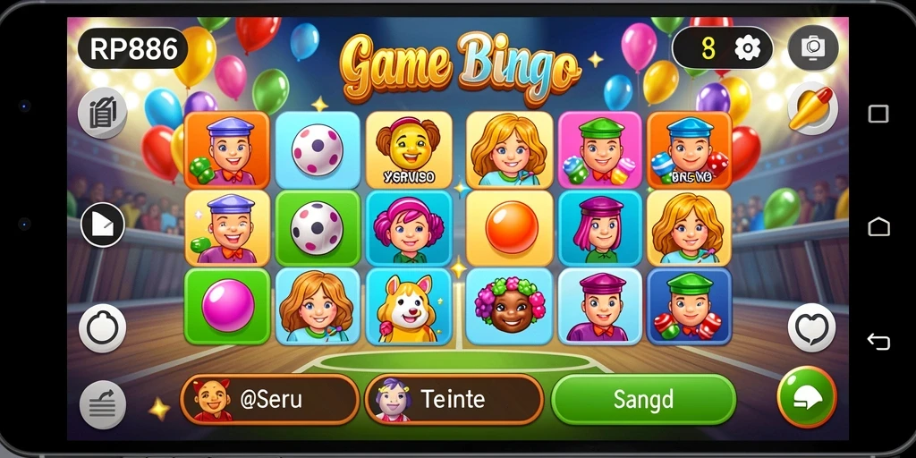 Tampilan gameplay menarik dari RP886 saat bermain Bingo.
