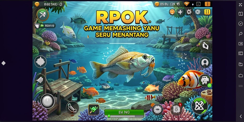 Screenshot gameplay RPOK menampilkan pengalaman memancing yang menakjubkan.