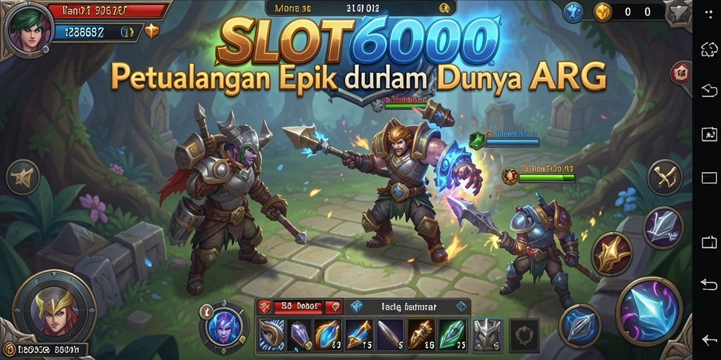 Tangkapan layar menampilkan pertempuran seru dalam permainan SLOT6000.
