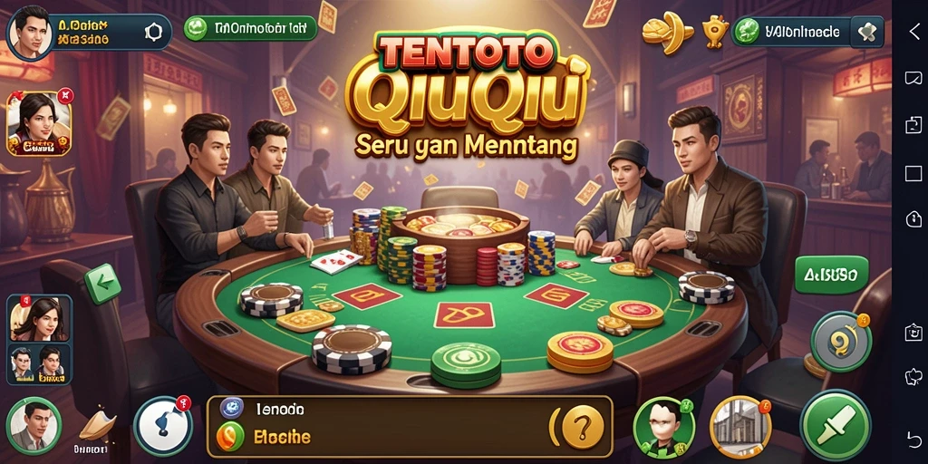 Tampilan gameplay seru dalam TENTOTO saat bermain QiuQiu.