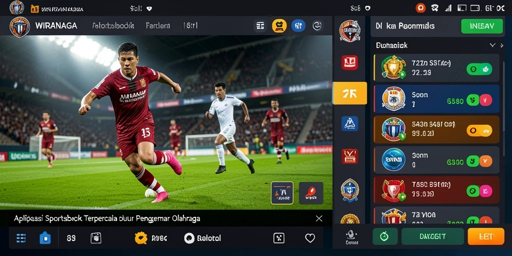 Tampilan gameplay WIRANAGA menampilkan berbagai opsi taruhan olahraga.